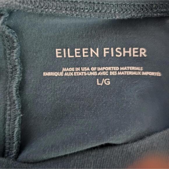 Eileen Fisher Steel Blue Slightly Oversized Long Sleeve Tee Athleisure - Picture 5 of 7